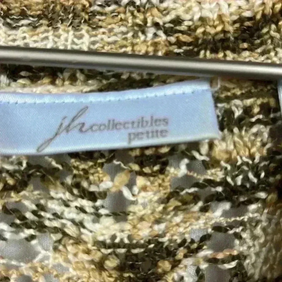 JH Collectibles Open Cardigan Long Loose Knit Brown & White Weave Belt Size S - Picture 5 of 10